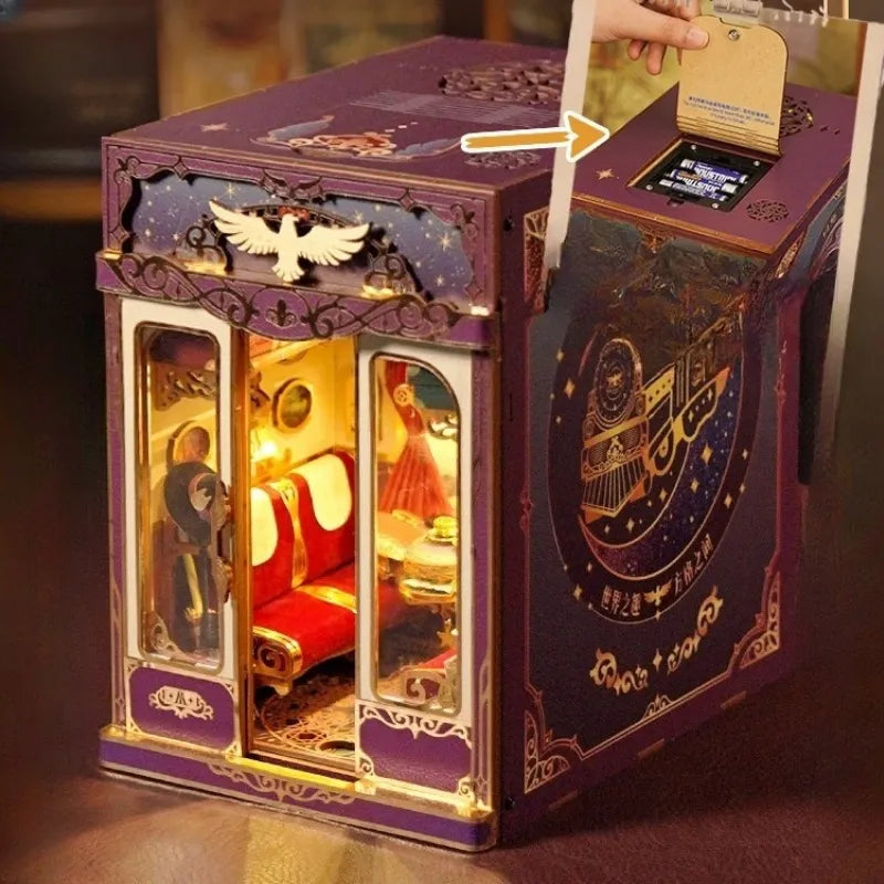 Eigenschaften des Book Nook - Magical Journey wie hochwertige Materialien und LED-Lichter