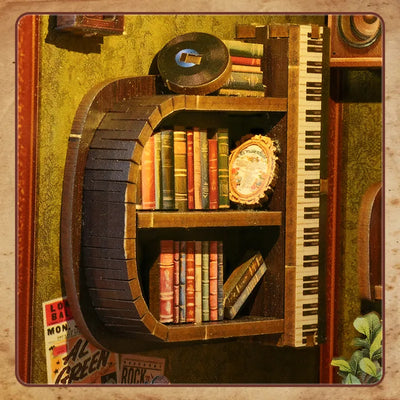 Detailansicht eines dekorativen Elements im Book Nook - Memories Music Bookshop mit feinen Details