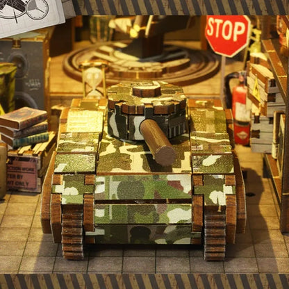 Detailansicht eines dekorativen Elements im Book Nook - Military Base mit feinen Details