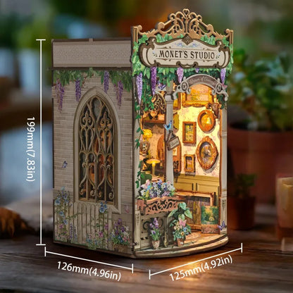 Book Nook - Monet's Impression mit detaillierten Abmessungen