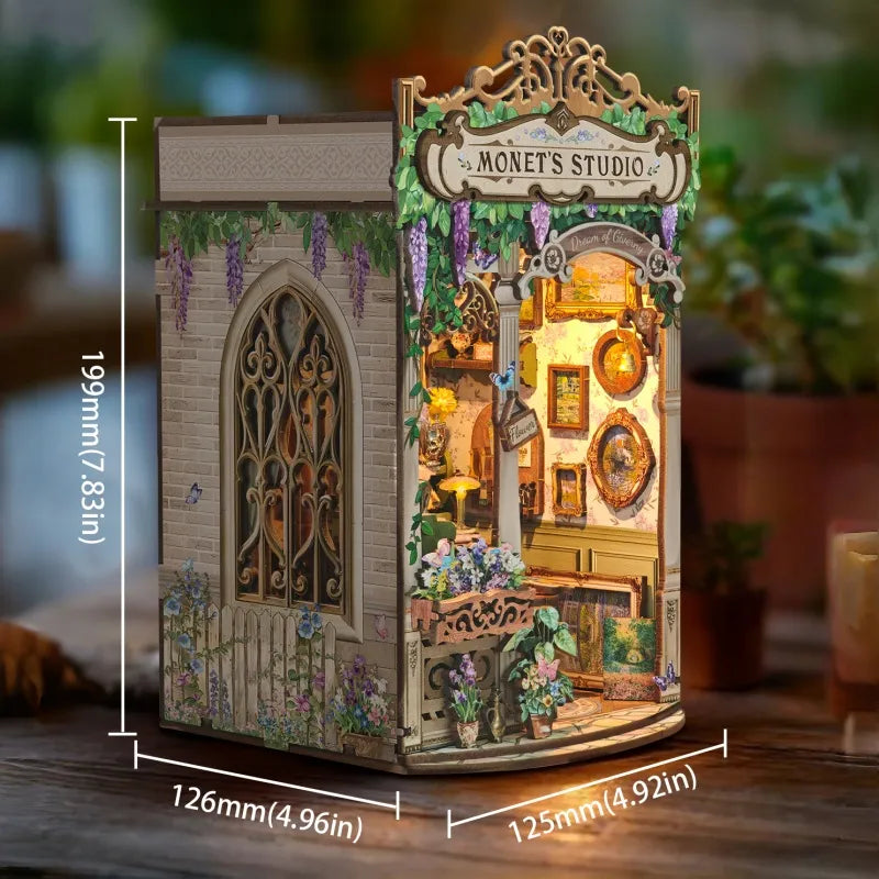 Book Nook - Monet's Impression mit detaillierten Abmessungen