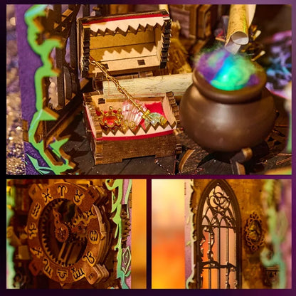 Detailansicht eines dekorativen Elements im Book Nook - Mystic Theurge's Hut  mit feinen Details