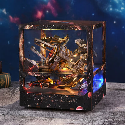 Nebula Wanderer mit warmen und blauen Lichtakzenten