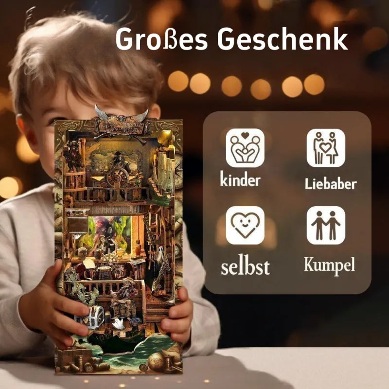 Geschenkverpackung des Book Nook - New World Ghost Ship für Sammler und als ideales Geschenk