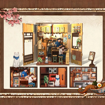 Nahaufnahme des Book Nook - Oishii Kyoto mit reichhaltigen Details