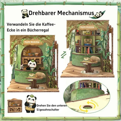 Detailansicht eines dekorativen Elements im Book Nook - Panda Bookshop mit feinen Details