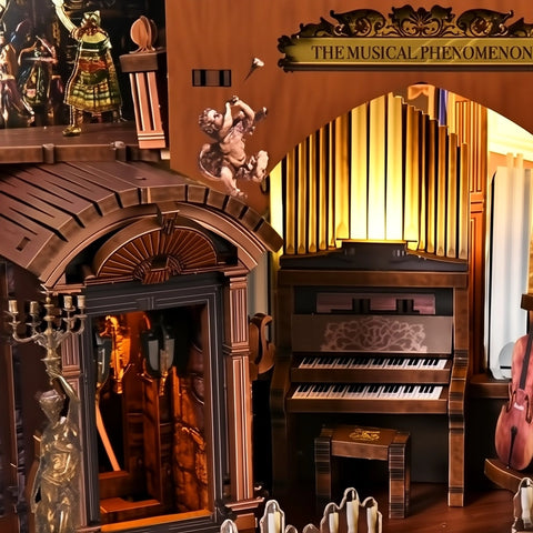 Beleuchtete Orgel mit Instrumenten im Phantom of the Opera Max