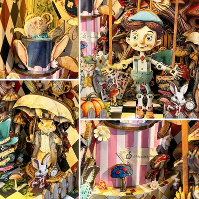 Detailansicht eines dekorativen Elements im Book Nook - Puppet’s Adventure mit feinen Details