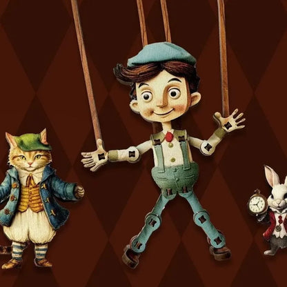 Detailansicht des Book Nook - Puppet’s Adventure mit präzise geschnittenen Holzteilen aus hochwertigem Material