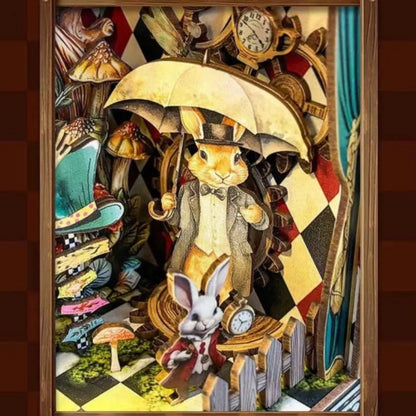 Detailansicht eines dekorativen Elements im Book Nook - Puppet’s Adventure mit feinen Details