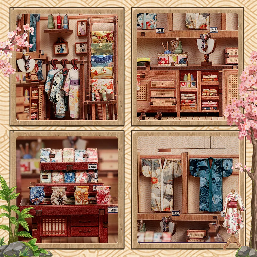Detailansicht eines dekorativen Elements im Book Nook - Sakura O Kimono Shop mit feinen Details