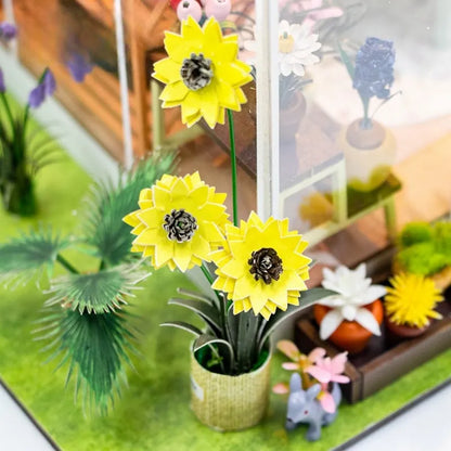 Detailansicht eines dekorativen Elements im Book Nook - Sunshine Flower mit feinen Details