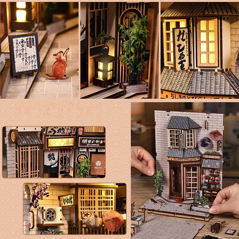Detailansicht eines dekorativen Elements im Book Nook - The Alley Waiting for the Cat mit feinen Details