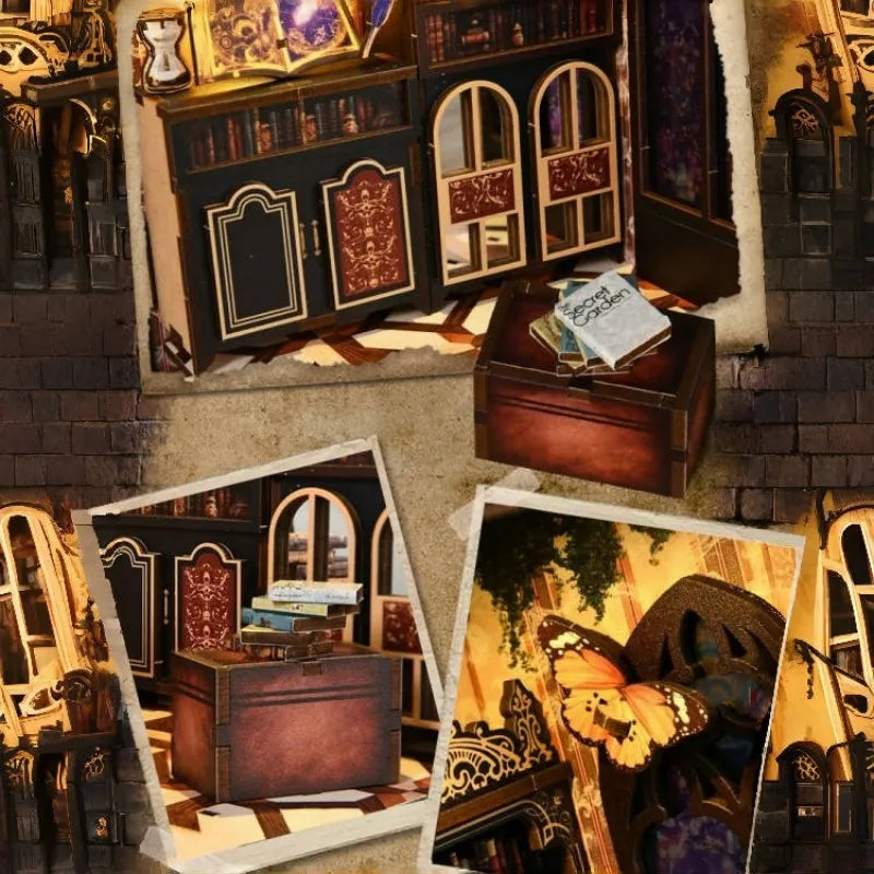 Nahaufnahme des Book Nook - The Realm Of The Magic Book mit reichhaltigen Details