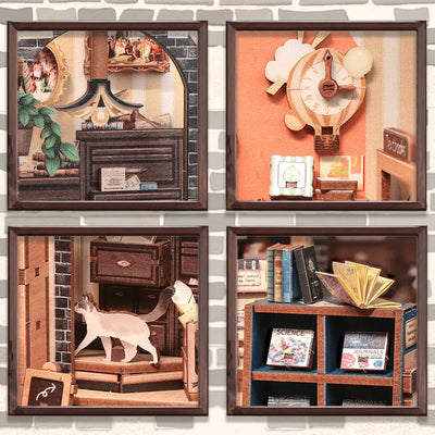 Detailansicht eines dekorativen Elements im Book Nook - The Scholar's Bookstore mit feinen Details