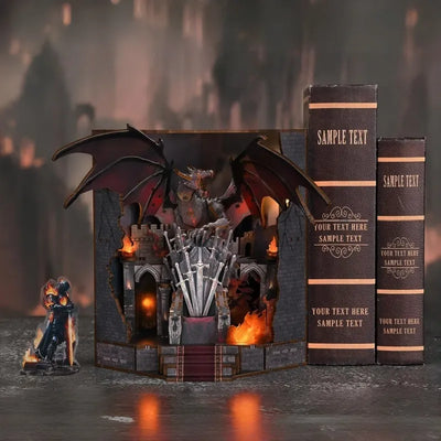Book Nook - Throne of Blade dekorativ auf einem Schreibtisch platziert