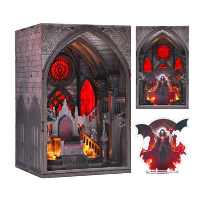 Book Nook - Throne of Blood Gesamtansicht mit präzise geschnittenen Holzteilen und hochwertiger Verarbeitung