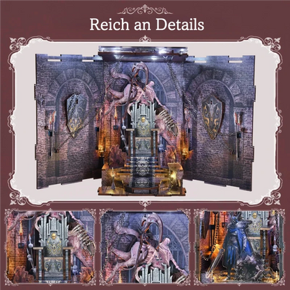 Nahaufnahme des Book Nook - Throne of Bones mit reichhaltigen Details