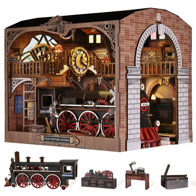 Komponenten des Book Nook - Train Repair Station  