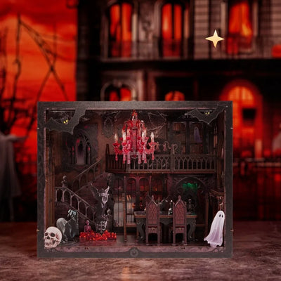 Vista frontale di Dark Family Pro con illuminazione rossa e verde