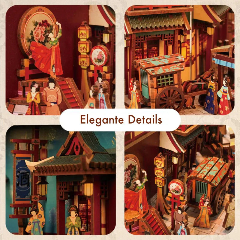 Detailansicht eines dekorativen Elements im Book Nook - The Banquet of Tang Dynasty mit feinen Details