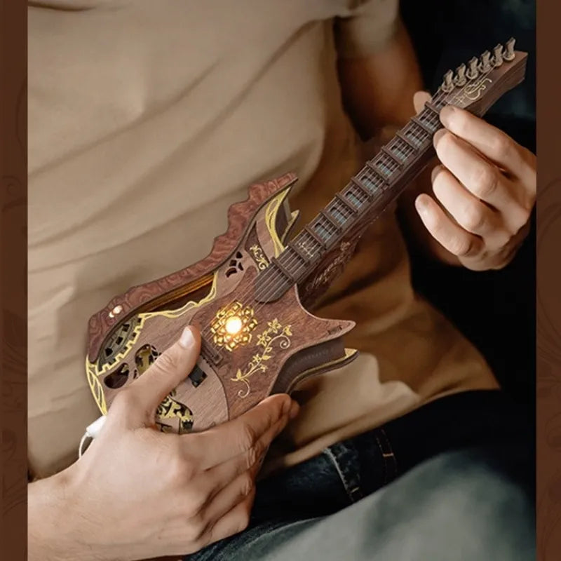 Geschenkverpackung des DIY Holz-Gitarrenbausatz für Sammler und als ideales Geschenk