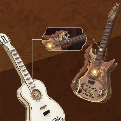 DIY Holz-Gitarrenbausatz mit Touch-Switch-Lichtfunktion