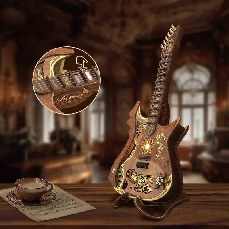DIY Holz-Gitarrenbausatz mit Touch-Switch-Lichtfunktion