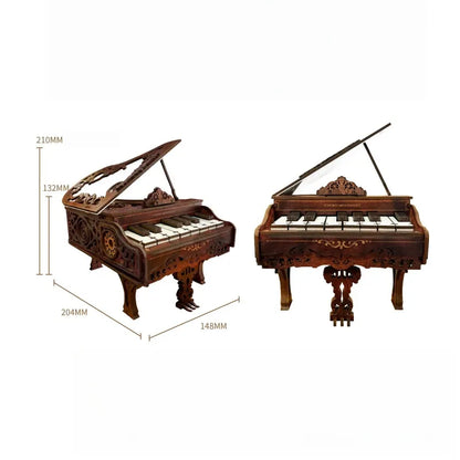 DIY Holz-Klavierbausatz mit detaillierten Abmessungen