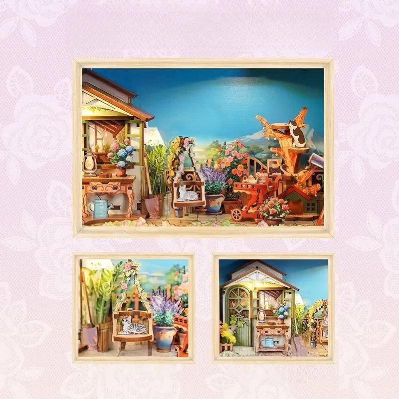 Detailansicht eines dekorativen Elements im DIY Story Frame Kit - Blossom time Bookstore mit feinen Details