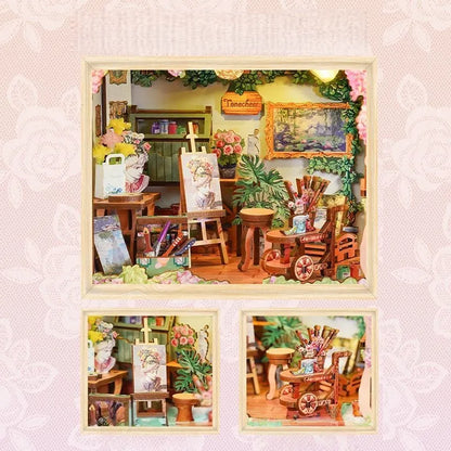 Detailansicht eines dekorativen Elements im DIY Story Frame Kit - Blossom time Bookstore mit feinen Details