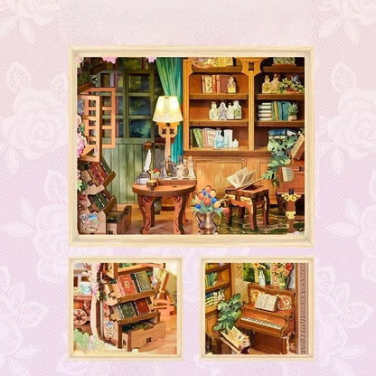 Detailansicht eines dekorativen Elements im DIY Story Frame Kit - Blossom time Bookstore mit feinen Details