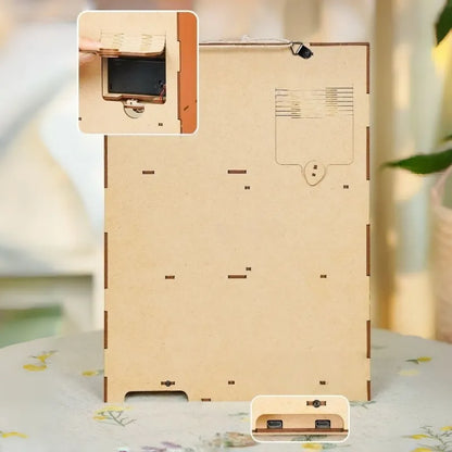 Nahaufnahme des DIY Story Frame Kit - Blossom time Bookstore mit reichhaltigen Details