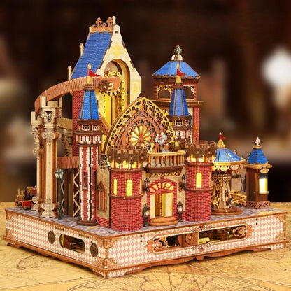 Seitliche Ansicht des Miniatur Haus Bausatz - Annecy Castle mit gut sichtbaren Elementen