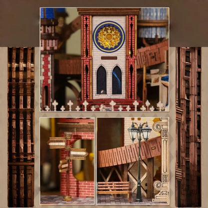 Detailansicht eines dekorativen Elements im Miniatur Haus Bausatz - Annecy Castle mit feinen Details