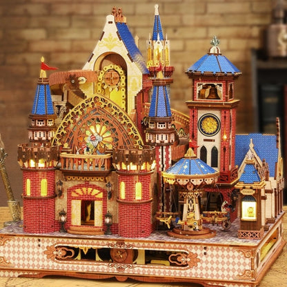 Miniatur Haus Bausatz - Annecy Castle Gesamtansicht mit detaillierter Szenerie