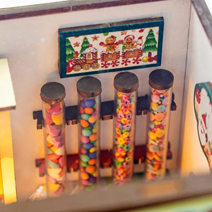 Nahaufnahme des Miniatur Haus Bausatz - Candy House mit reichhaltigen Details
