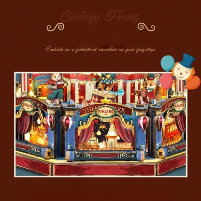 Nahaufnahme des DIY Holz-Spieluhr - Century Ferris Wheel mit reichhaltigen Details