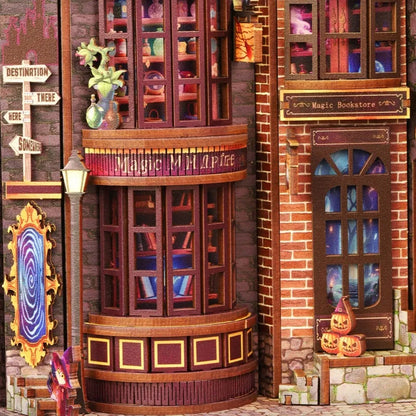Nahaufnahme des Miniatur Haus Bausatz - Magic Alley mit reichhaltigen Details