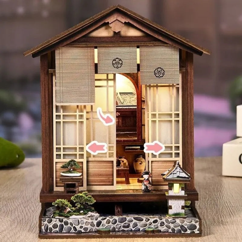 Miniatur Haus Bausatz - Moss-Lantern Harmony Garden Gesamtansicht mit detaillierter Szenerie