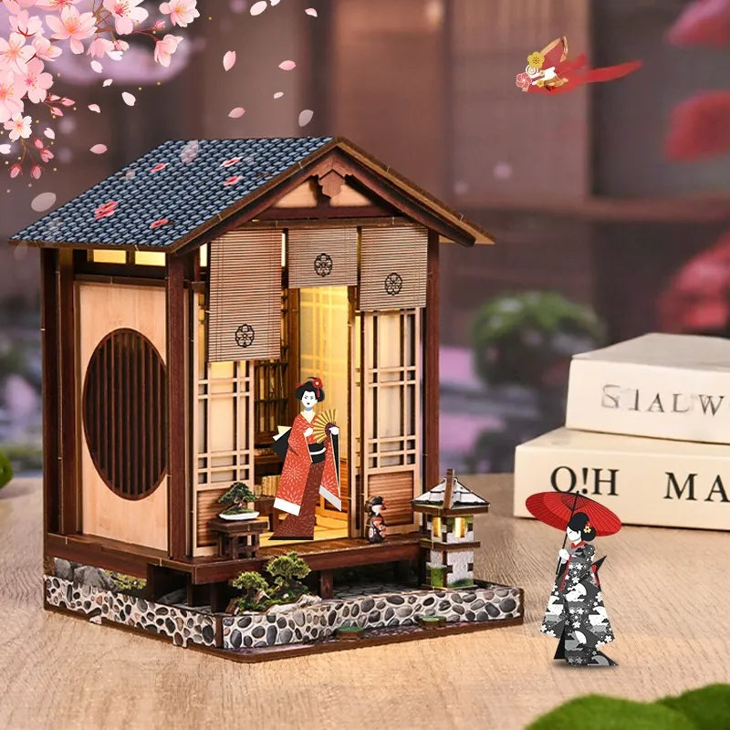 Miniatur Haus Bausatz - Moss-Lantern Harmony Garden Gesamtansicht mit detaillierter Szenerie