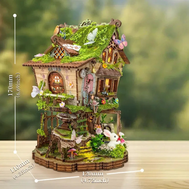 Miniatur Haus Bausatz - Rowan's Treehouse mit detaillierten Abmessungen