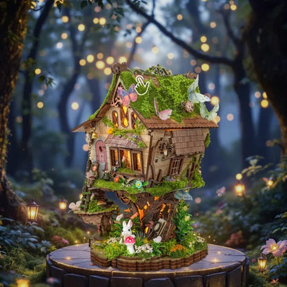 Miniatur Haus Bausatz - Rowan's Treehouse mit Touch-Switch-Lichtfunktion