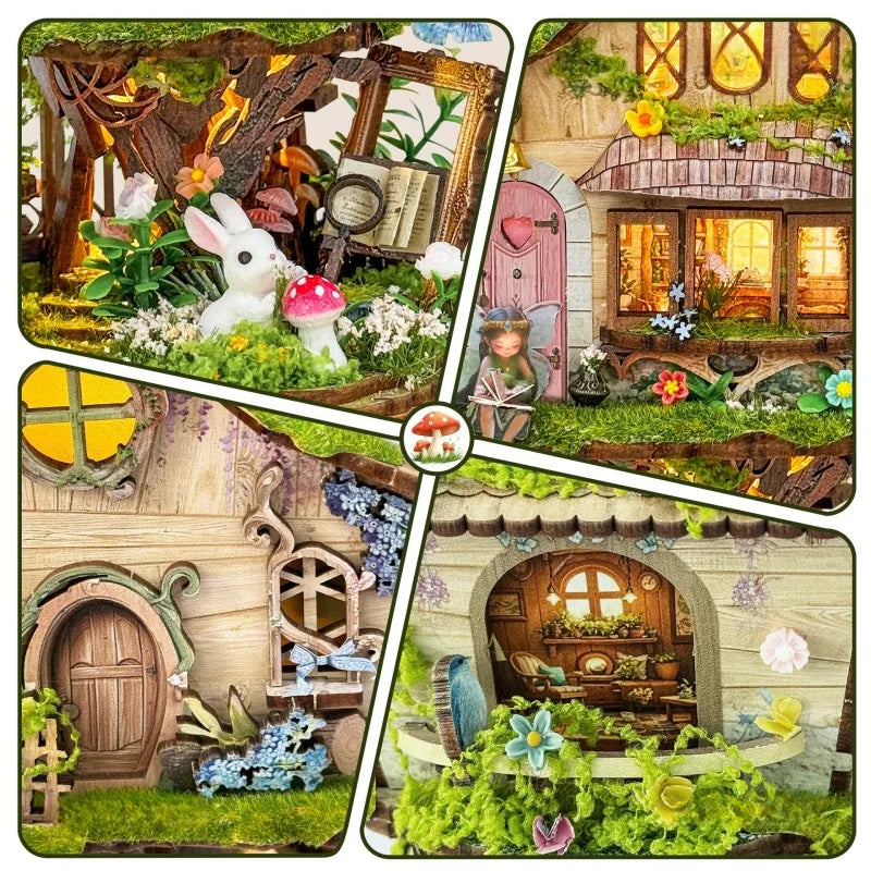 Detailansicht eines dekorativen Elements im Miniatur Haus Bausatz - Rowan's Treehouse mit feinen Details