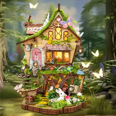 Miniatur Haus Bausatz - Rowan's Treehouse Gesamtansicht mit detaillierter Szenerie