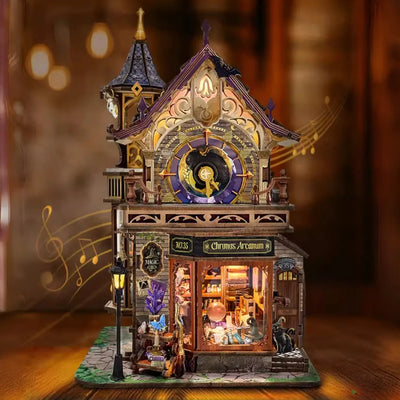 Miniatur Haus Bausatz - Time Magic Club | 3D-Holzpuzzle