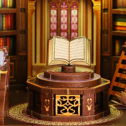 Nahaufnahme des Miniatur Haus Bausatz - Wanguo Bookstore mit reichhaltigen Details