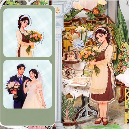 Nahaufnahme des Miniatur Haus Bausatz - Windsor Flower House mit reichhaltigen Details