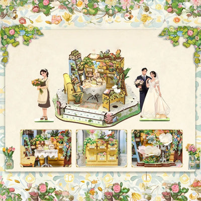 Nahaufnahme des Miniatur Haus Bausatz - Windsor Flower House mit reichhaltigen Details
