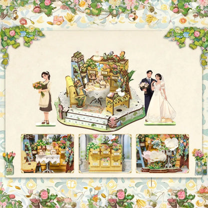 Nahaufnahme des Miniatur Haus Bausatz - Windsor Flower House mit reichhaltigen Details